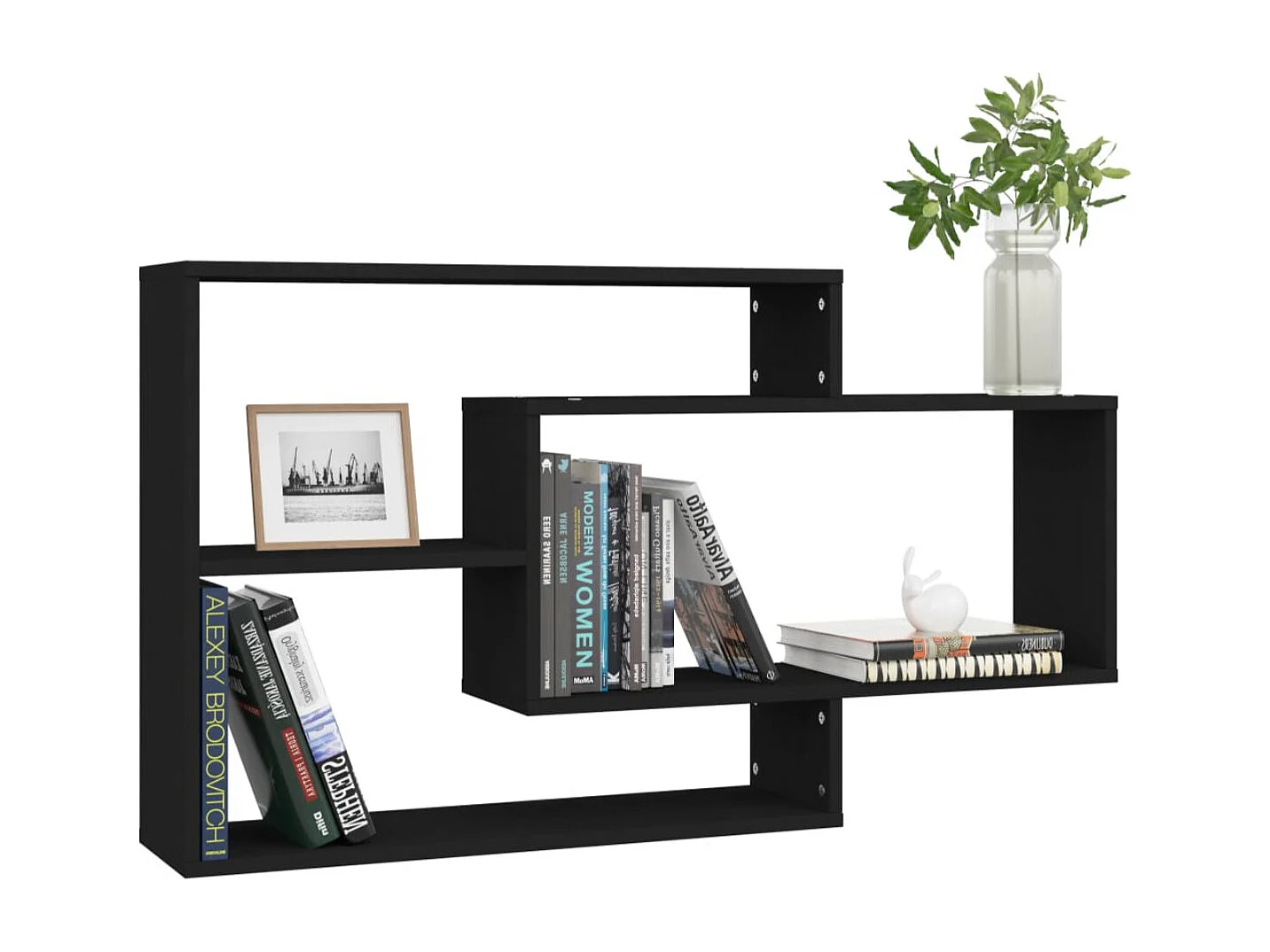 Étagère murale avec 3 espaces ouverts Kazko 104cm – Pratique et élégante-Couleur Chêne gris