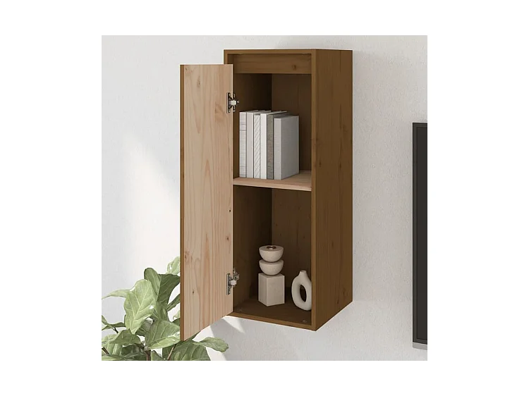 Armoires murales 2pcs Marron miel 30x30x80 Bois de pin massif