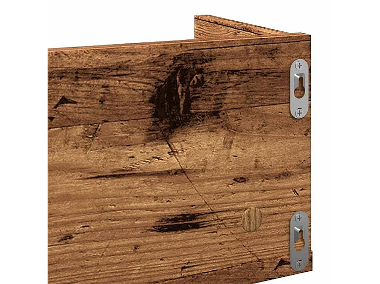 Étagère murale à CD vieux bois 100x18x18 bois d'ingénierie