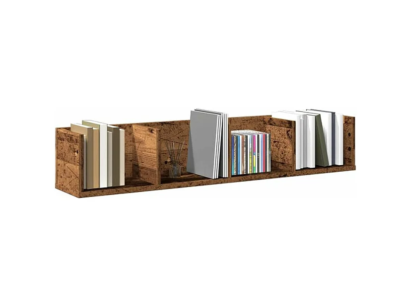 Étagère murale à CD vieux bois 100x18x18 bois d'ingénierie