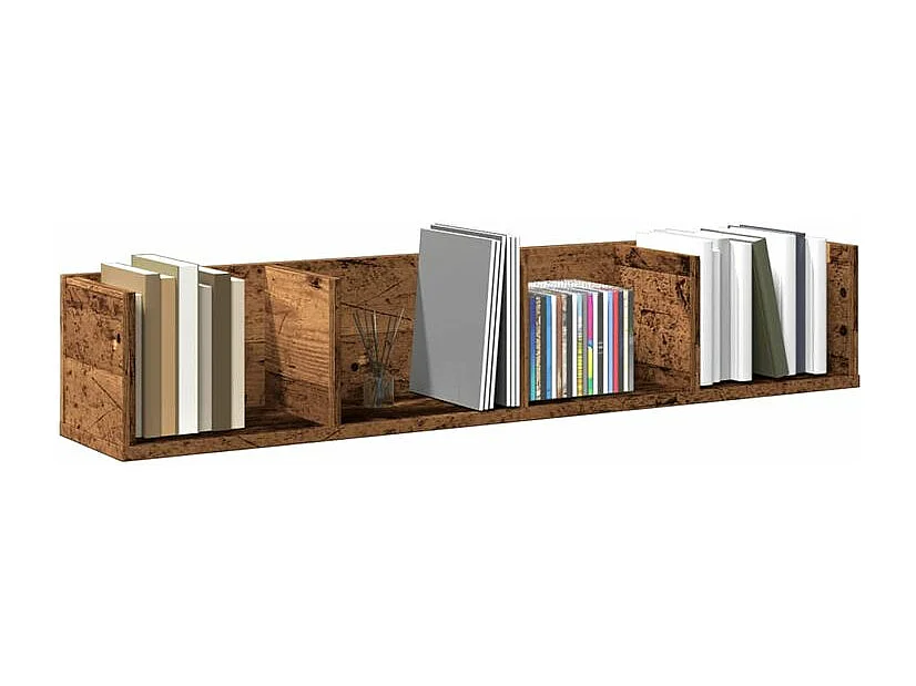 Étagère murale à CD vieux bois 100x18x18 bois d'ingénierie