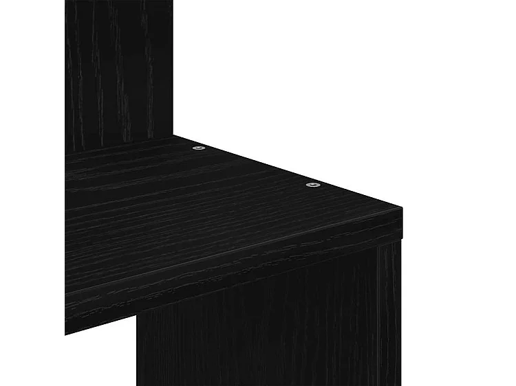 Étagère d'angle murale noir 32x32x127,5 bois d'ingénierie