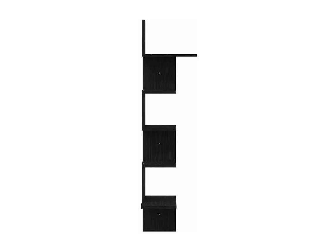 Étagère d'angle murale noir 32x32x127,5 bois d'ingénierie