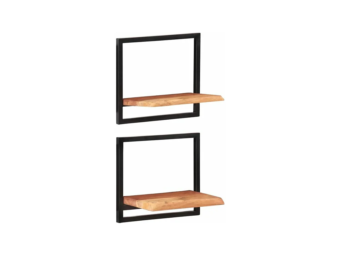 Étagères murales 2 pcs 40x24x35 Bois d'acacia et acier