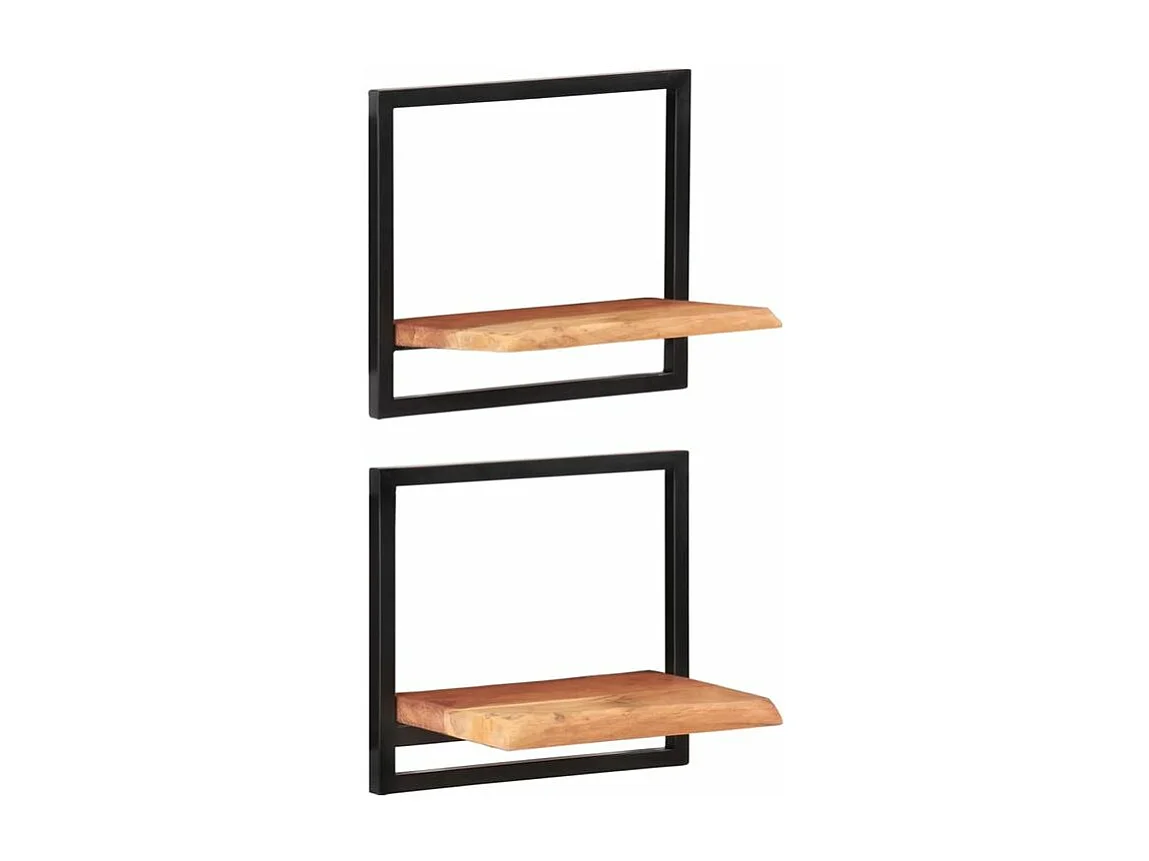 Étagères murales 2 pcs 40x24x35 Bois d'acacia et acier