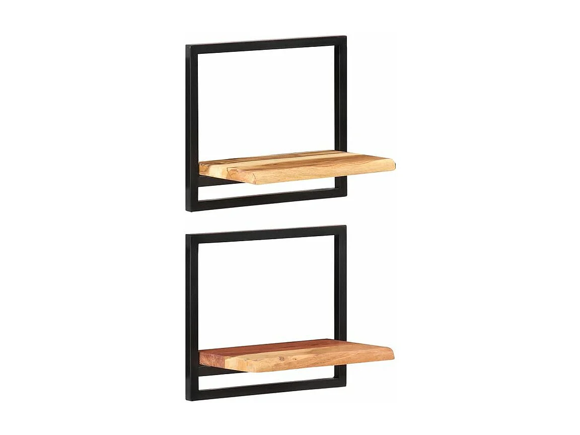 Étagères murales 2 pcs 40x24x35 Bois d'acacia et acier