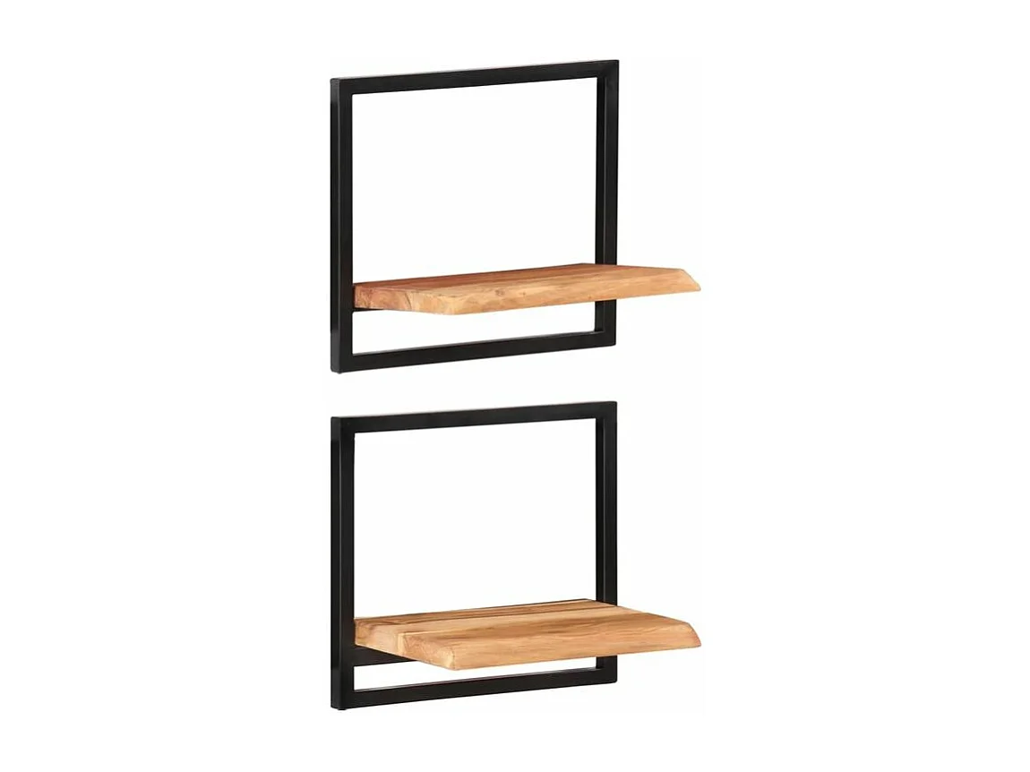 Étagères murales 2 pcs 40x24x35 Bois d'acacia et acier