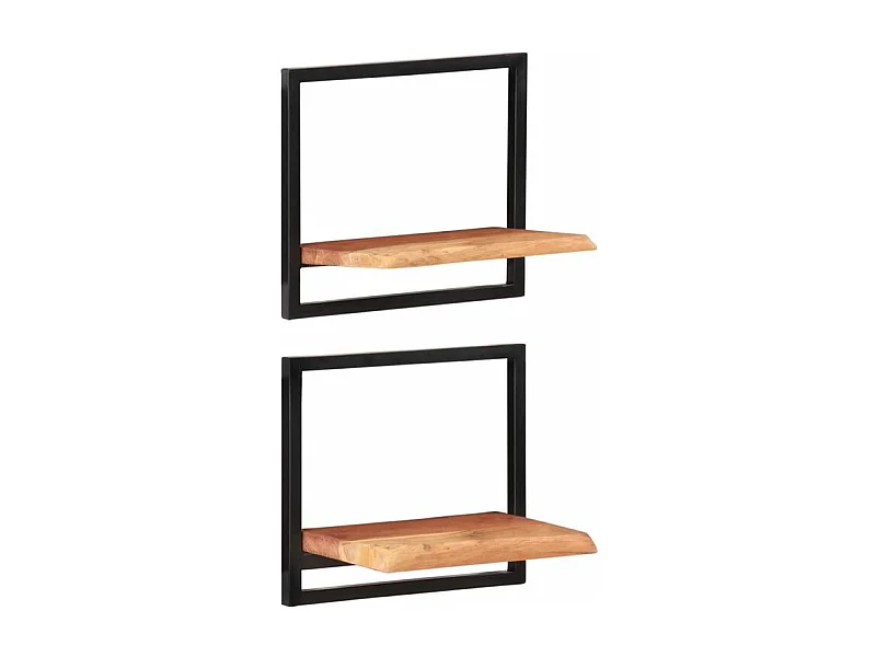 Étagères murales 2 pcs 40x24x35 Bois d'acacia et acier