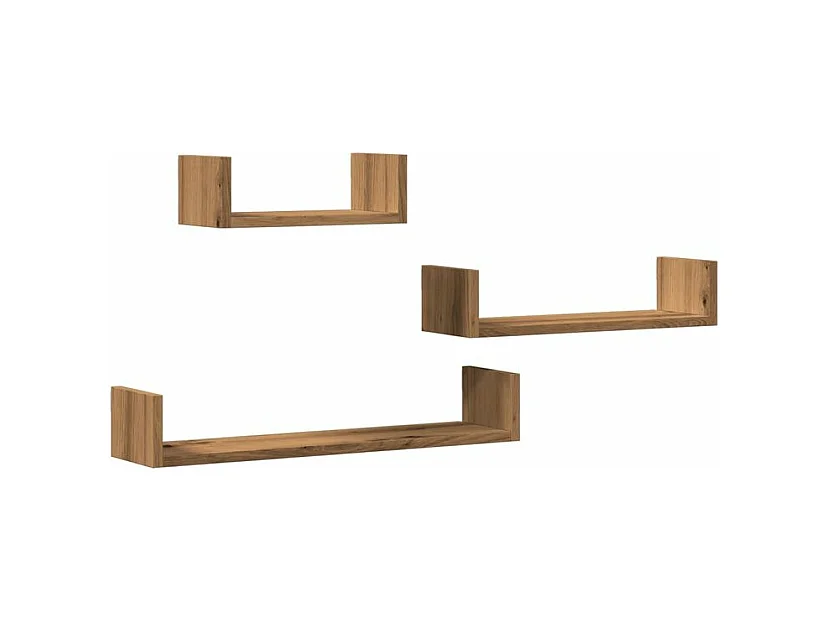 Étagères murales 3 pcs chêne artisanal bois d'ingénierie