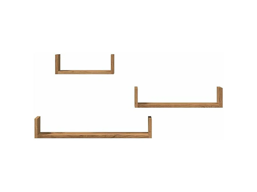 Étagères murales 3 pcs chêne artisanal bois d'ingénierie