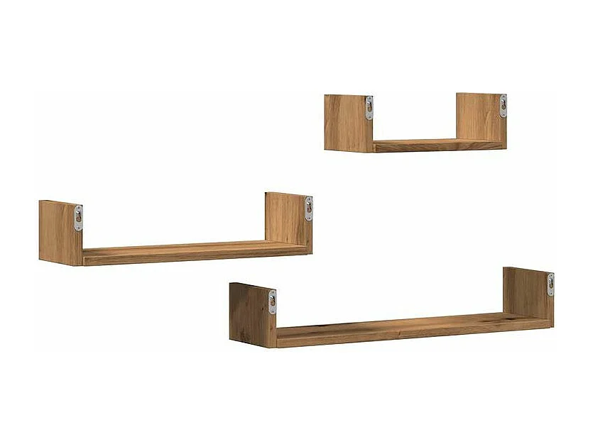 Étagères murales 3 pcs chêne artisanal bois d'ingénierie