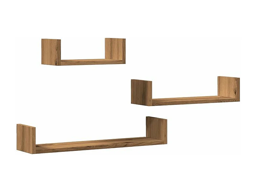 Étagères murales 3 pcs chêne artisanal bois d'ingénierie