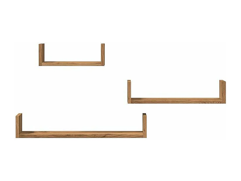 Étagères murales 3 pcs chêne artisanal bois d'ingénierie