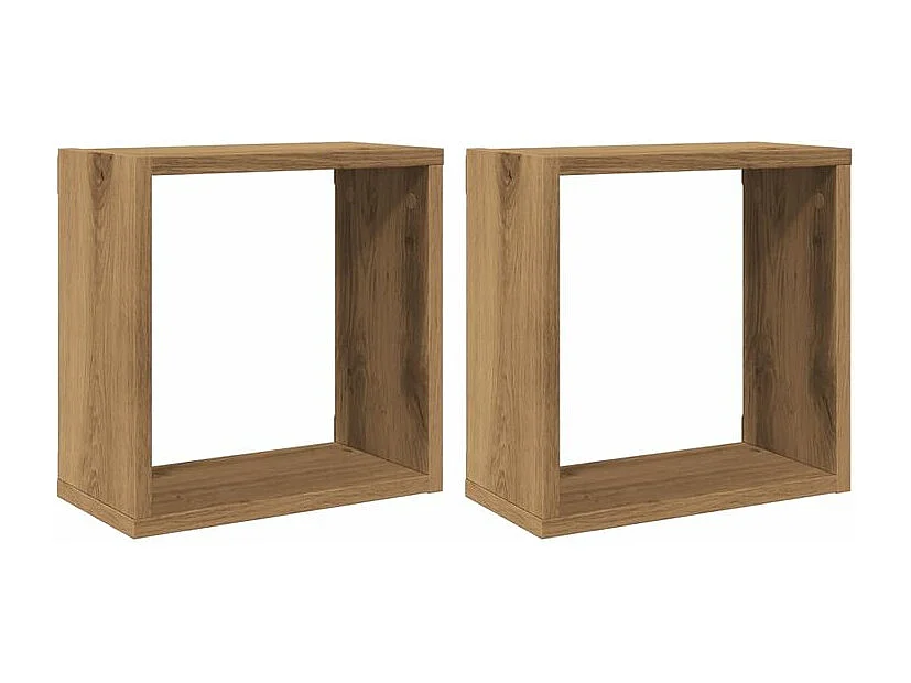 Étagères cube murales 2 pcs chêne artisanal bois ingénierie