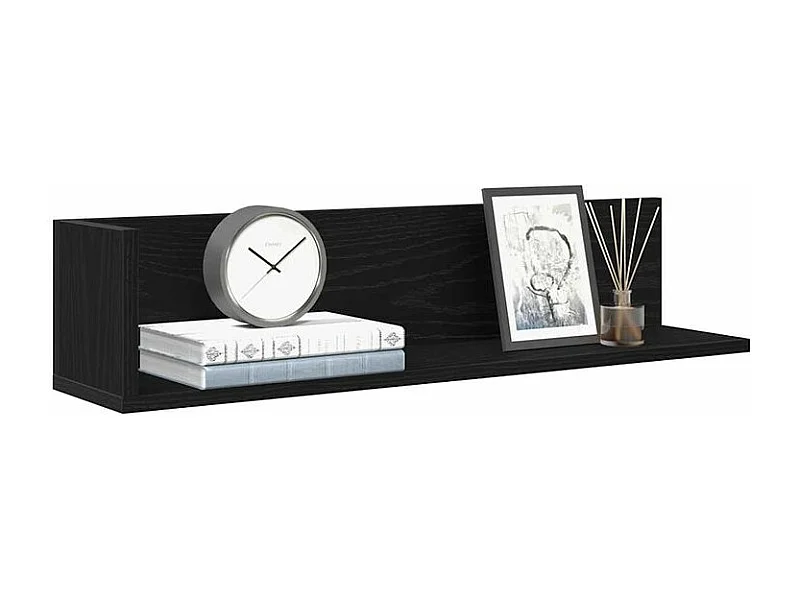 Étagères murales 2 pcs noir 75x16,5x16,5 bois d'ingénierie