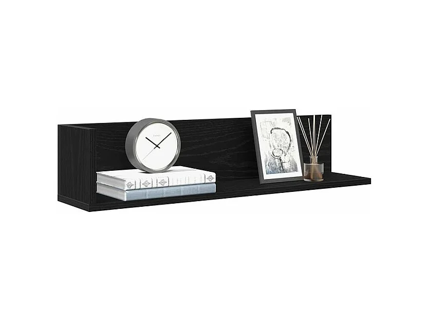 Étagères murales 2 pcs noir 75x16,5x16,5 bois d'ingénierie