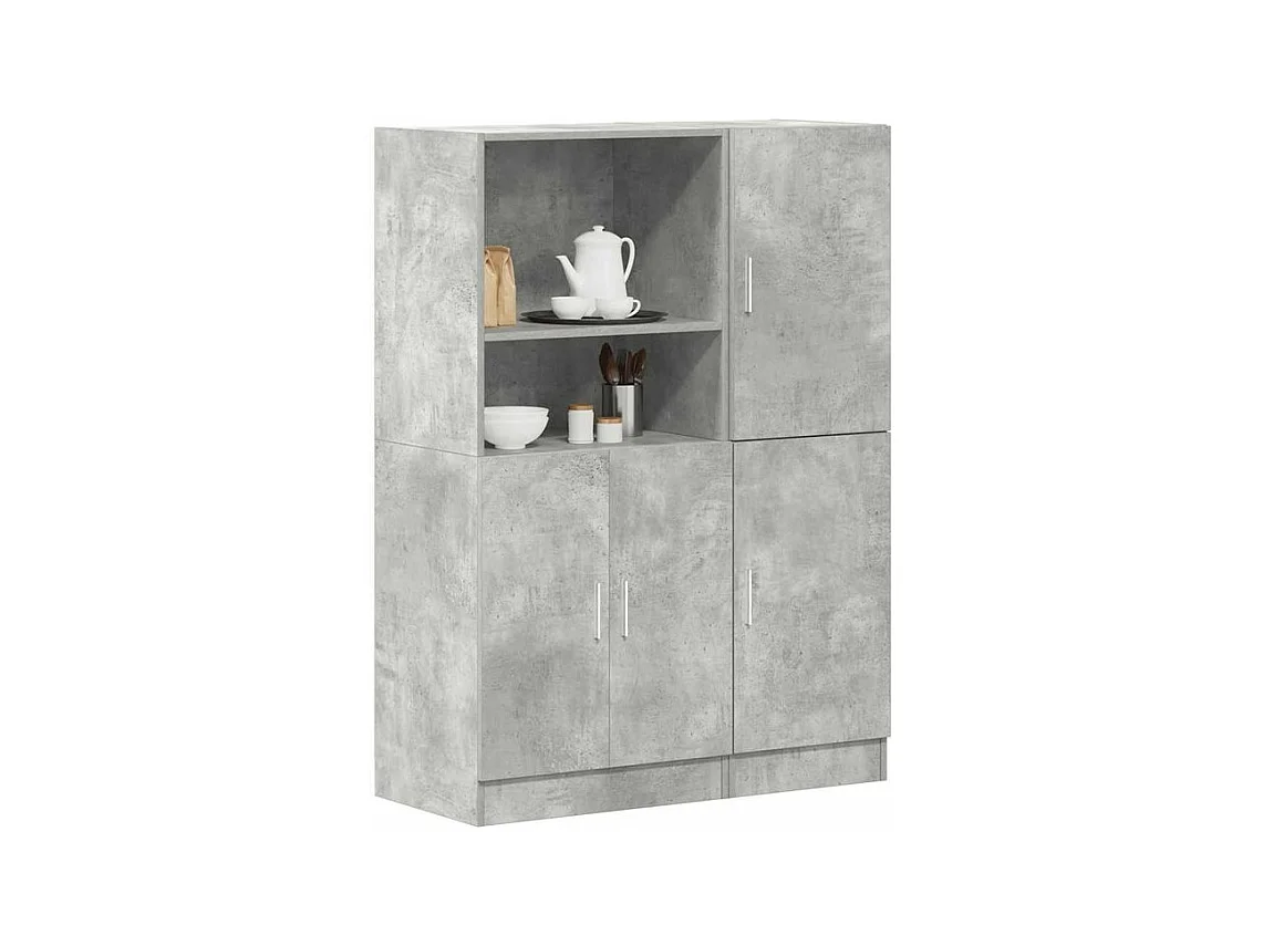 Ensemble d'armoires de cuisine 2 pcs gris béton bois ingénierie