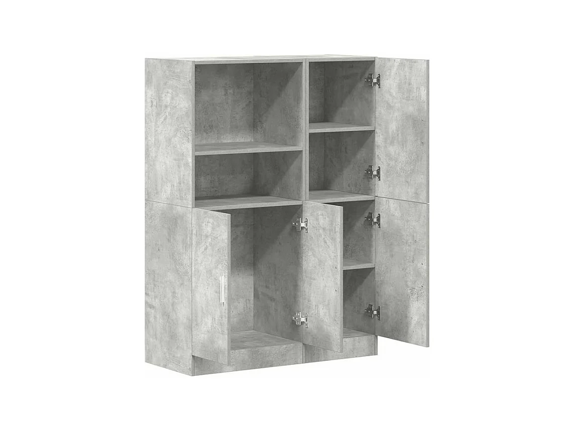 Ensemble d'armoires de cuisine 2 pcs gris béton bois ingénierie