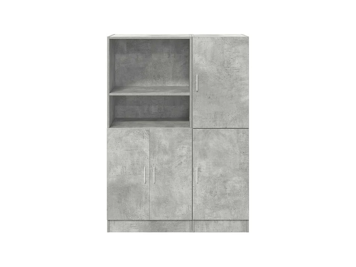 Ensemble d'armoires de cuisine 2 pcs gris béton bois ingénierie