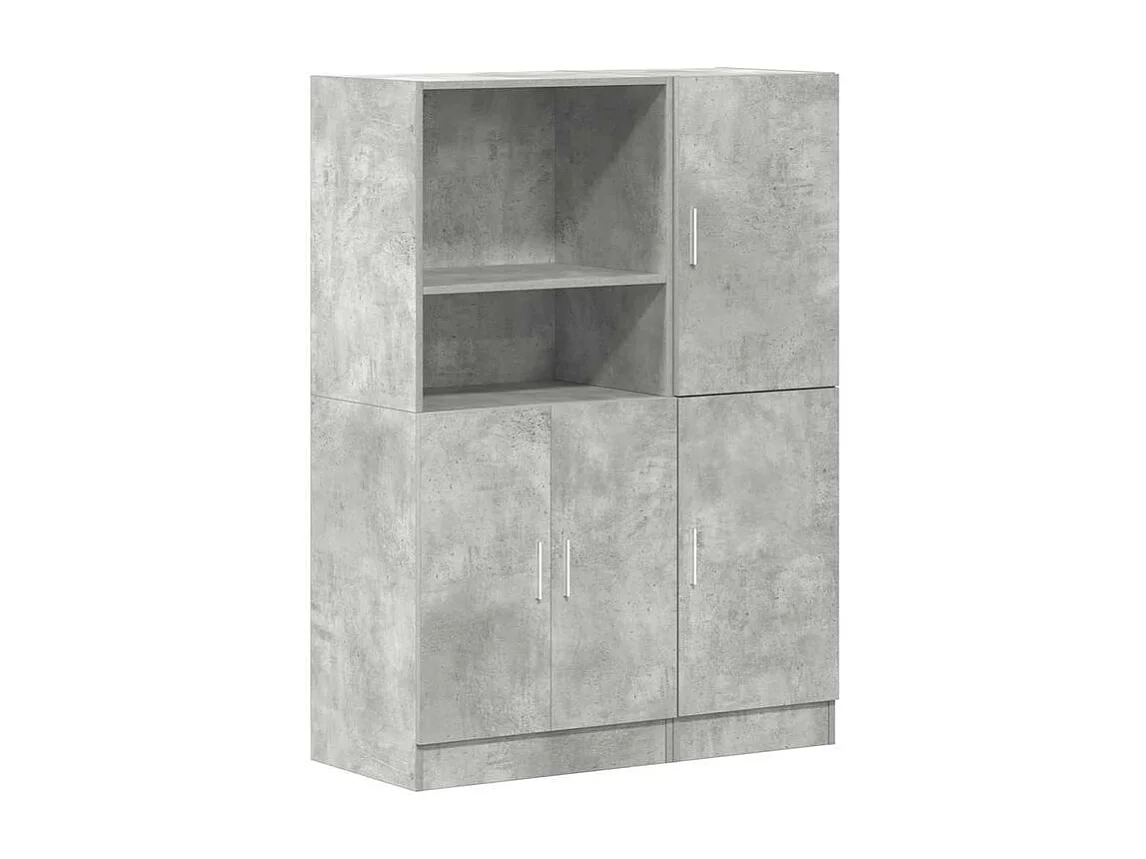 Ensemble d'armoires de cuisine 2 pcs gris béton bois ingénierie