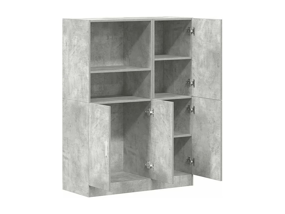 Ensemble d'armoires de cuisine 2 pcs gris béton bois ingénierie