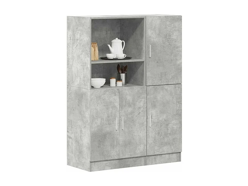 Ensemble d'armoires de cuisine 2 pcs gris béton bois ingénierie
