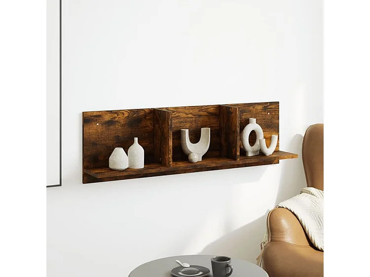 Armoire murale 100x16,5x30 chêne fumé bois d'ingénierie