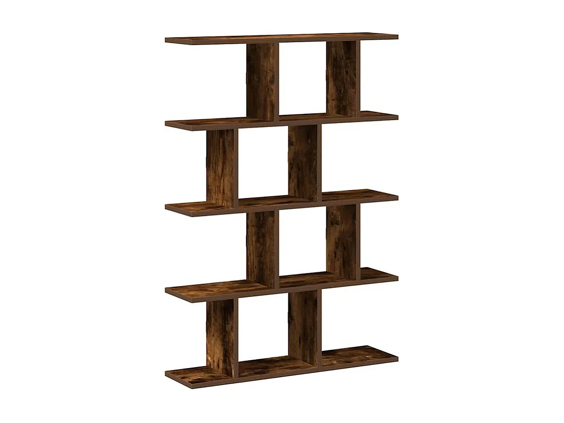 Étagère cube murale 12 compartiments chêne fumé bois ingénierie