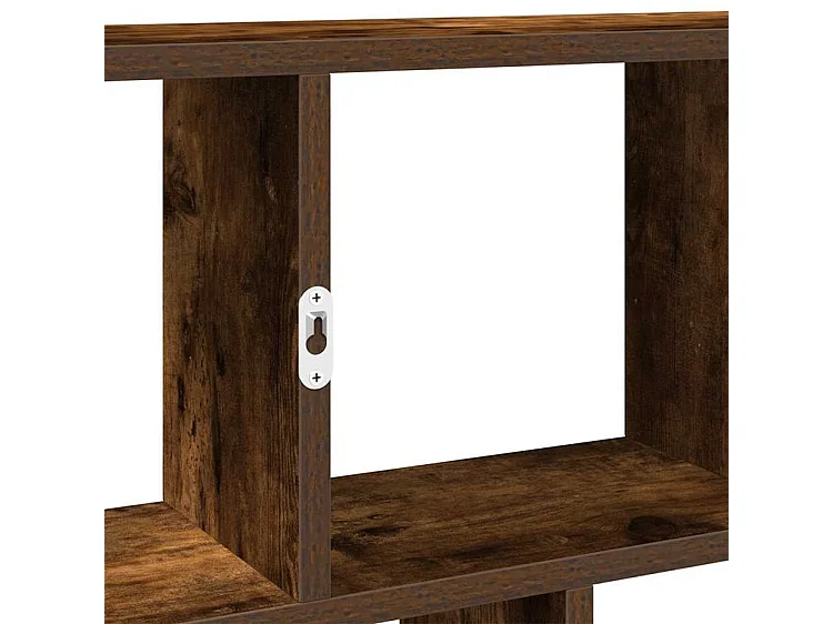 Étagère cube murale 12 compartiments chêne fumé bois ingénierie