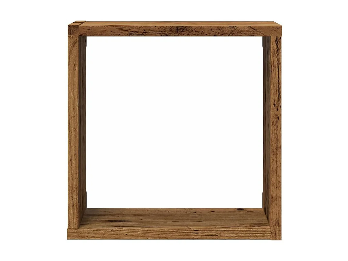 Étagères cube murales 4 pcs vieux bois 30x15x30