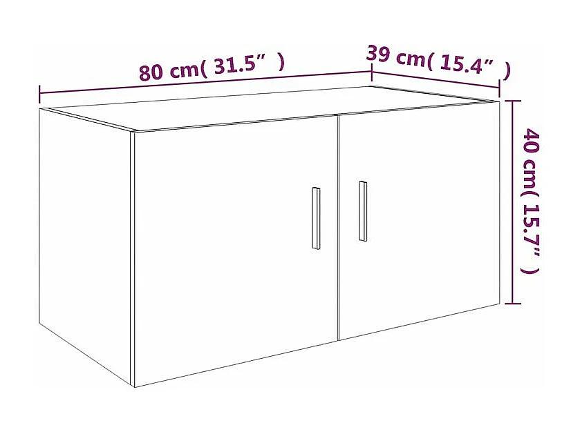 Armoire murale Korane L80xH40xP39 – Sobre et Polyvalente-Couleur Chêne gris