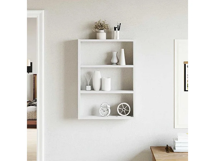 Étagère murale blanc 43x9x60 bois d'ingénierie