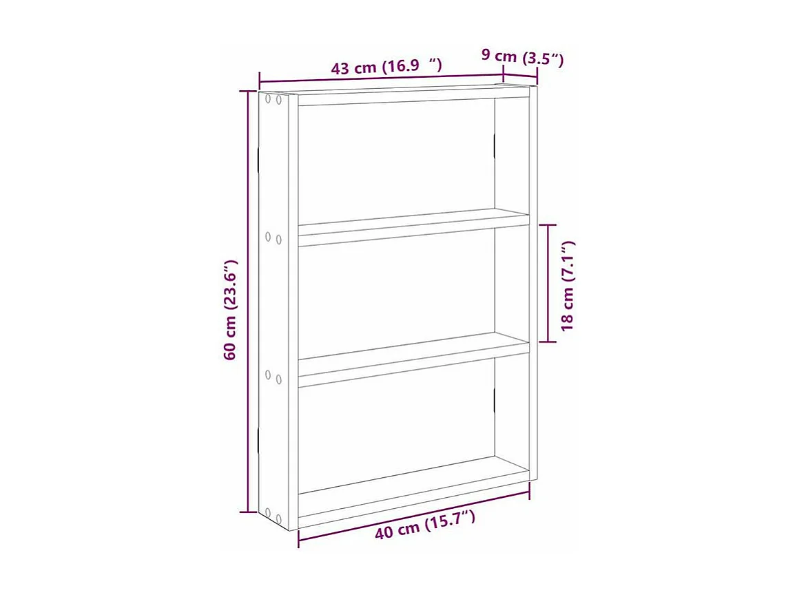 Étagère murale blanc 43x9x60 bois d'ingénierie