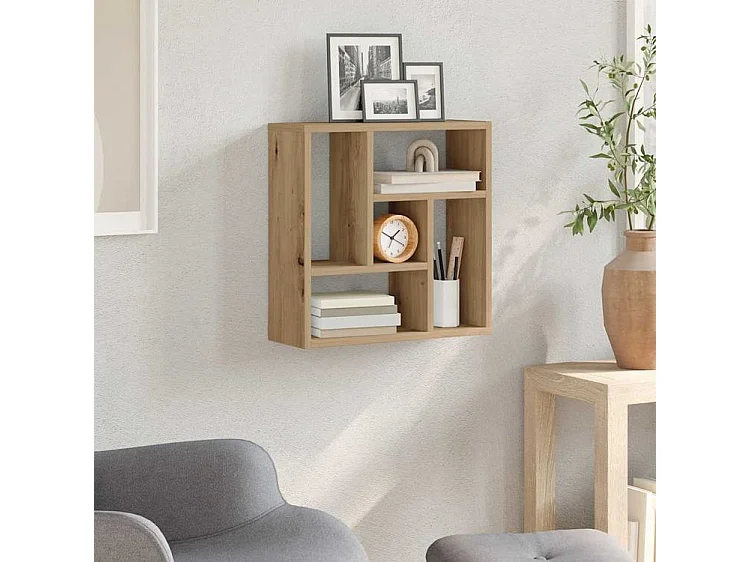 Étagère murale chêne artisanal 45x16x45 bois d'ingénierie