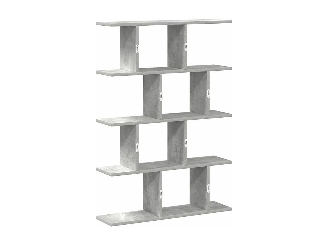 Étagère cube murale 12 compartiments gris béton bois ingénierie