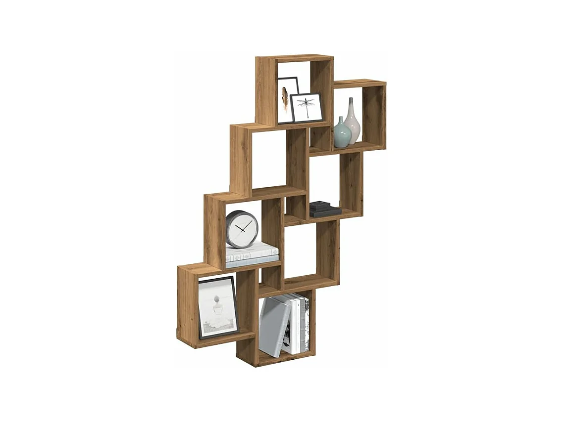 Étagère murale en forme de cube chêne artisanal 90x15x119,5