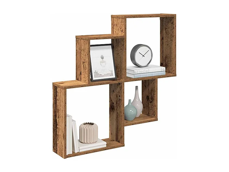 Étagère murale vieux bois 80x15x78,5 bois d'ingénierie