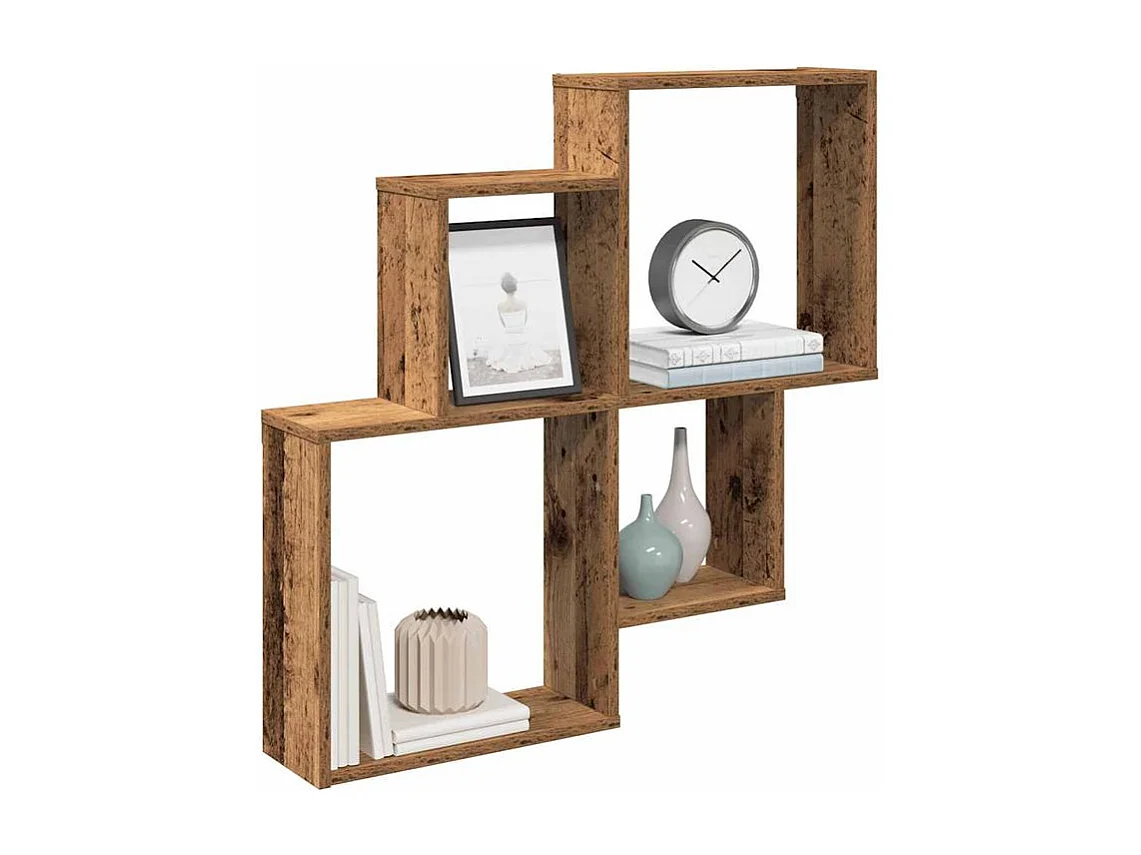 Étagère murale vieux bois 80x15x78,5 bois d'ingénierie