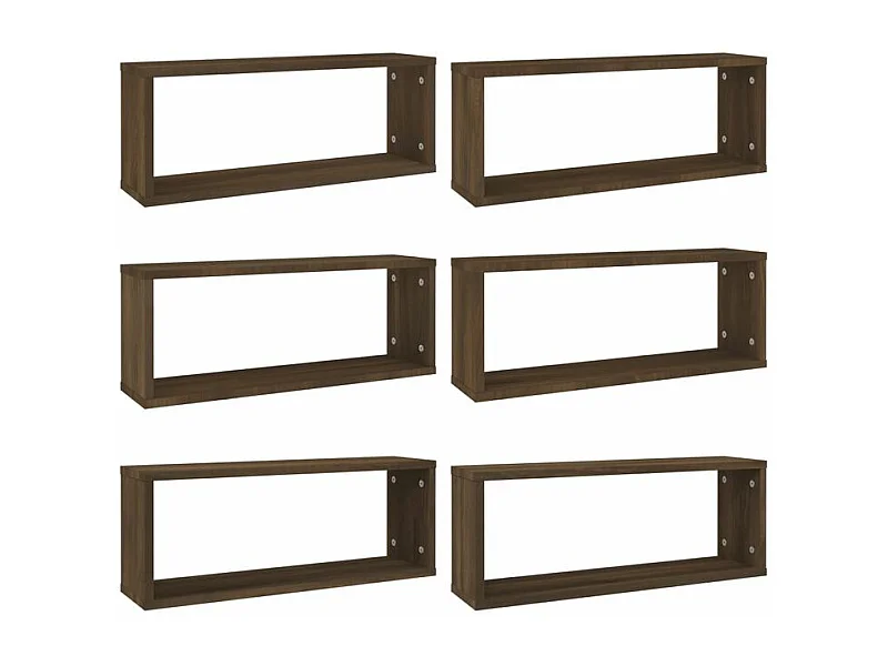 Étagères murales cube 6 pcs Chêne marron Bois d’ingénierie