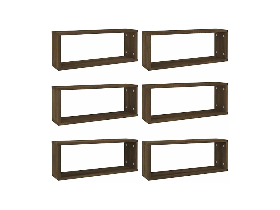 Étagères murales cube 6 pcs Chêne marron Bois d’ingénierie