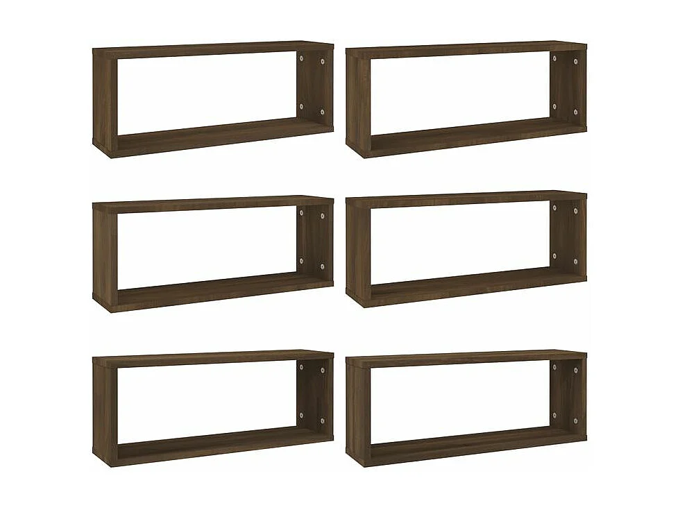 Étagères murales cube 6 pcs Chêne marron Bois d’ingénierie