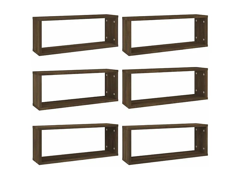 Étagères murales cube 6 pcs Chêne marron Bois d’ingénierie