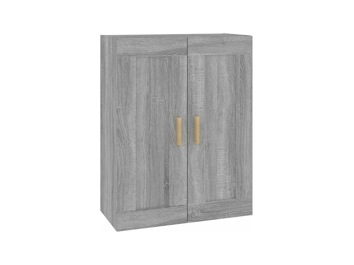 Armoire murale avec étagère flottante Kuzo 70cm – Gain d’espace-Couleur Chêne gris