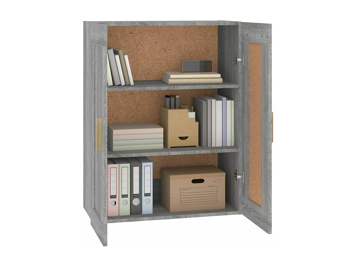 Armoire murale avec étagère flottante Kuzo 70cm – Gain d’espace-Couleur Chêne gris