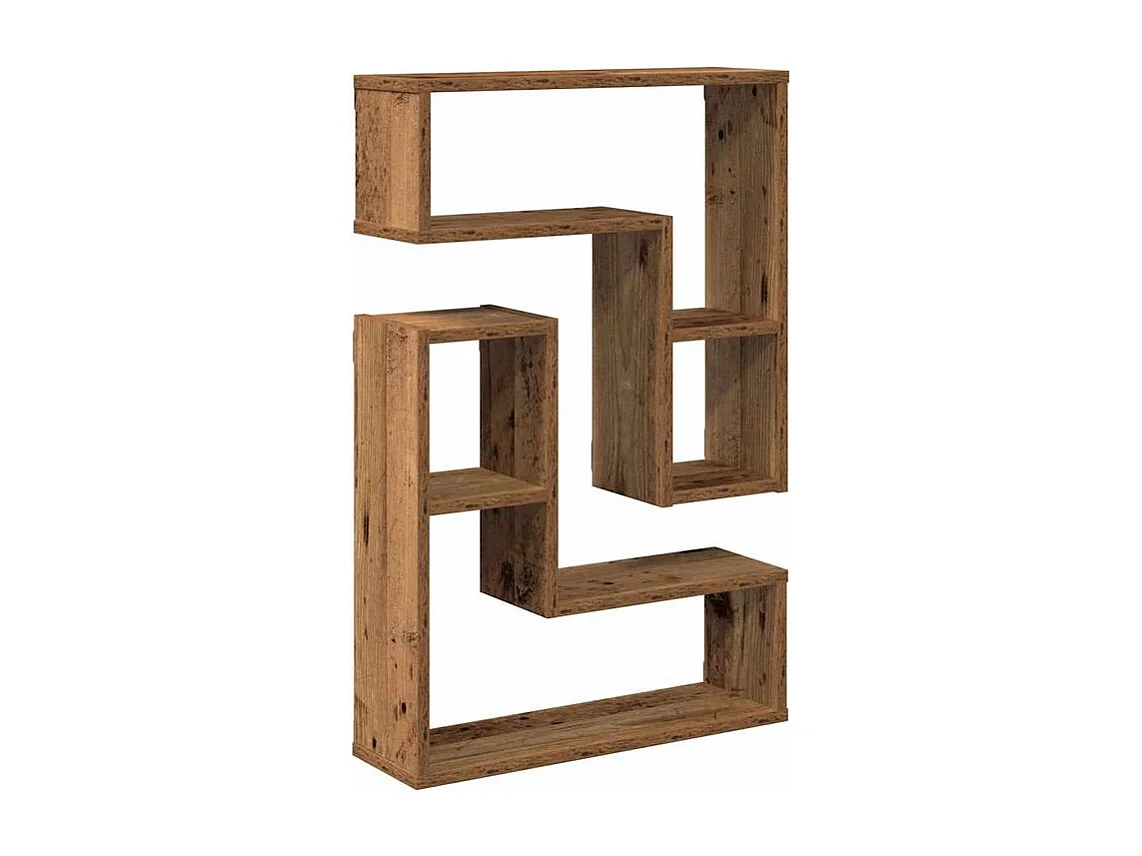 Étagères cube murales 2 pcs vieux bois 50x15x50