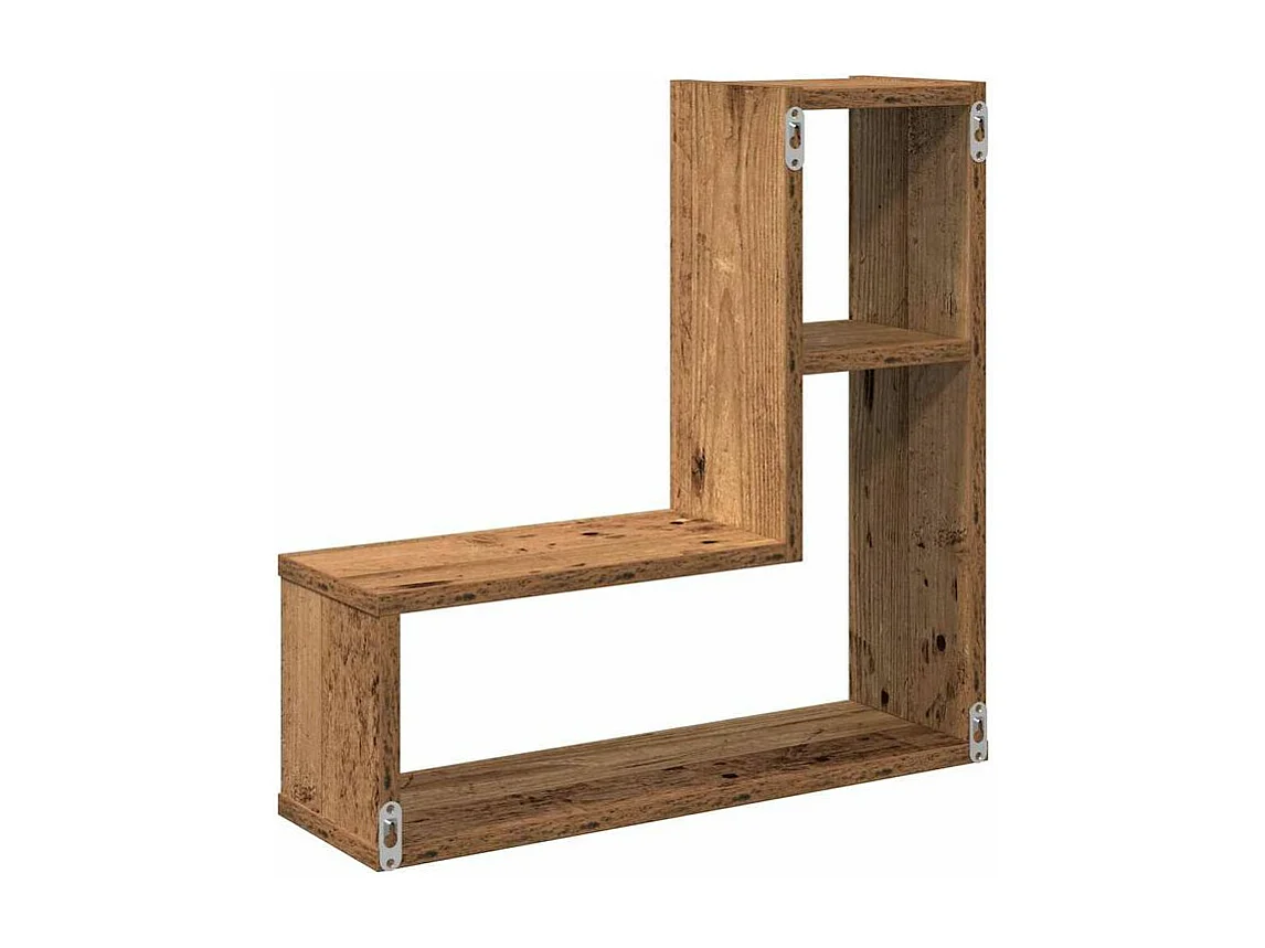 Étagères cube murales 2 pcs vieux bois 50x15x50