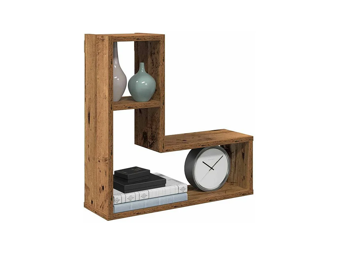 Étagères cube murales 2 pcs vieux bois 50x15x50