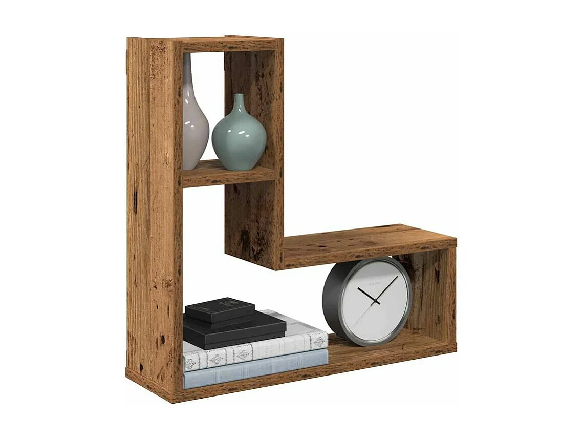 Étagères cube murales 2 pcs vieux bois 50x15x50