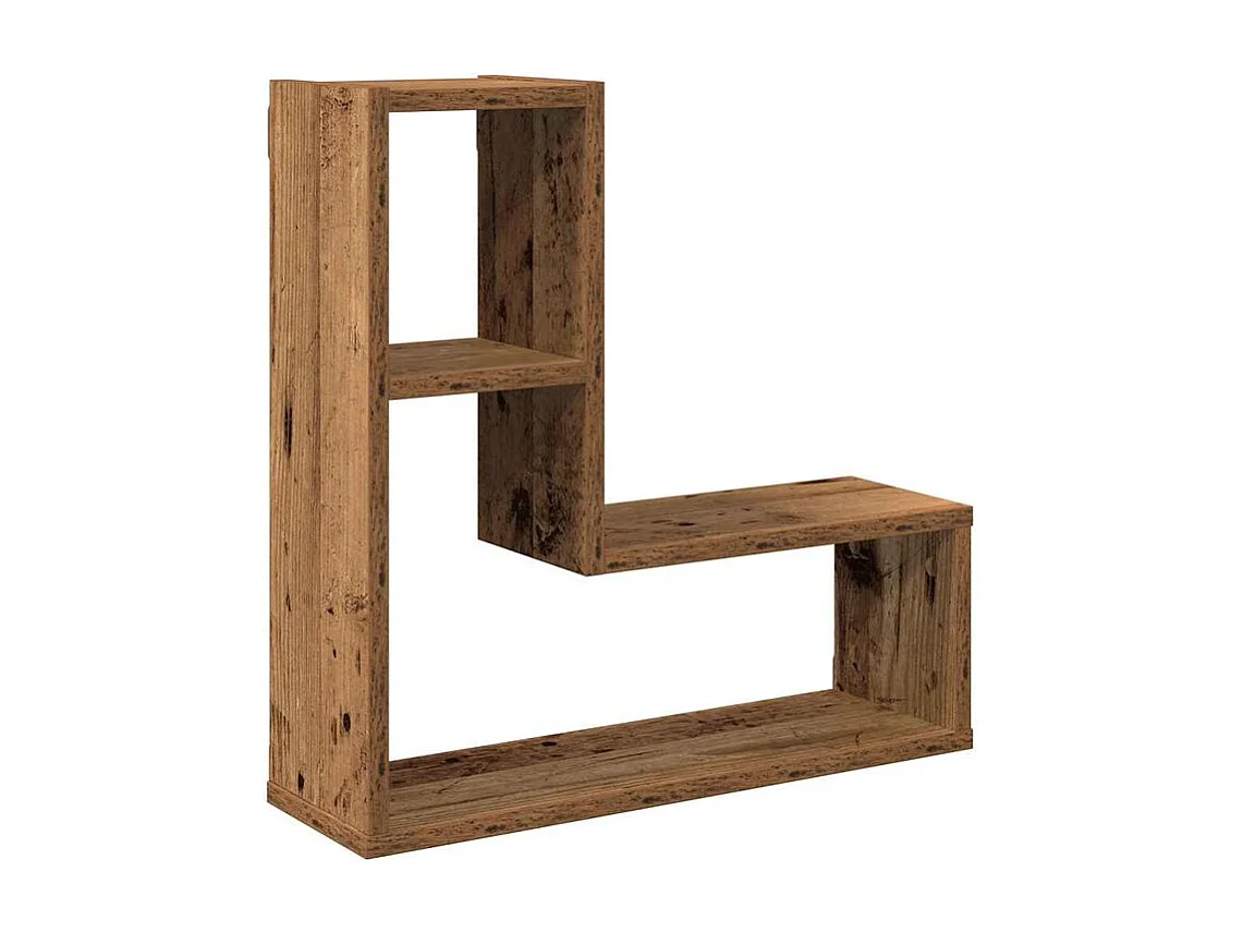 Étagères cube murales 2 pcs vieux bois 50x15x50