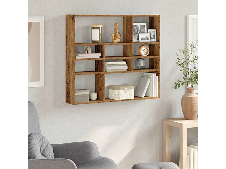 Étagère murale vieux bois 90x16x78 bois d'ingénierie